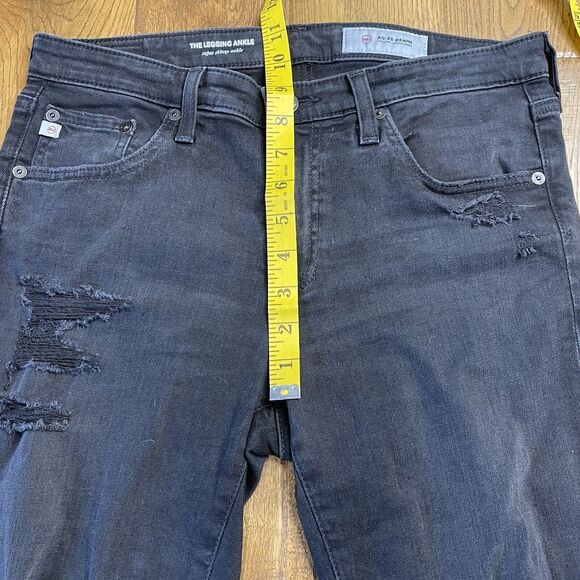 Adriano Goldschmied AG The Legging Ankle Super Skinny Black Denim Distressed 29 - Picture 4 of 7